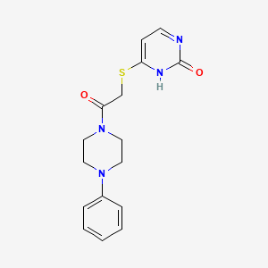 molecular formula C16H18N4O2S B2397151 4-((2-氧代-2-(4-苯基哌嗪-1-基)乙基)硫代)嘧啶-2(1H)-酮 CAS No. 905685-02-1