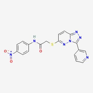 molecular formula C18H13N7O3S B2397158 N-(4-硝基苯基)-2-((3-(吡啶-3-基)-[1,2,4]三唑并[4,3-b]哒嗪-6-基)硫代)乙酰胺 CAS No. 868968-84-7