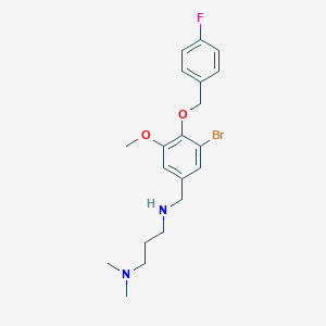 molecular formula C20H26BrFN2O2 B239716 N-{3-bromo-4-[(4-fluorobenzyl)oxy]-5-methoxybenzyl}-N-[3-(dimethylamino)propyl]amine 