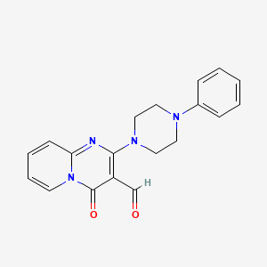 molecular formula C19H18N4O2 B2397164 4-Oxo-2-(4-phenylpiperazin-1-yl)pyrido[1,2-a]pyrimidine-3-carbaldehyde CAS No. 839685-49-3