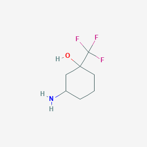 molecular formula C7H12F3NO B2397166 3-Amino-1-(trifluoromethyl)cyclohexan-1-ol CAS No. 1251923-56-4