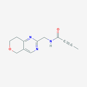 molecular formula C12H13N3O2 B2397170 N-(7,8-Dihydro-5H-pyrano[4,3-d]pyrimidin-2-ylmethyl)but-2-ynamide CAS No. 2411255-73-5