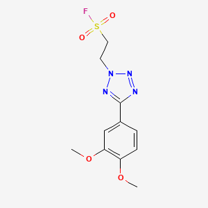 molecular formula C11H13FN4O4S B2397171 2-[5-(3,4-Dimethoxyphenyl)tetrazol-2-yl]ethanesulfonyl fluoride CAS No. 2196163-57-0