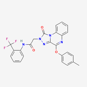 molecular formula C25H18F3N5O3 B2397174 2-[4-(4-甲基苯氧基)-1-氧代[1,2,4]三唑并[4,3-a]喹喔啉-2(1H)-基]-N-[2-(三氟甲基)苯基]乙酰胺 CAS No. 1189729-04-1