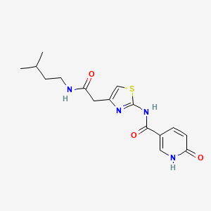 N-(4-(2-(isopentylamino)-2-oxoethyl)thiazol-2-yl)-6-oxo-1,6-dihydropyridine-3-carboxamide