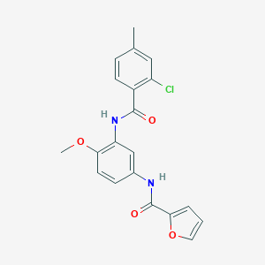 molecular formula C20H17ClN2O4 B239718 N-{3-[(2-chloro-4-methylbenzoyl)amino]-4-methoxyphenyl}-2-furamide 