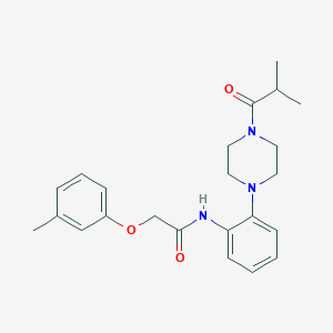 molecular formula C23H29N3O3 B239719 N-[2-(4-isobutyryl-1-piperazinyl)phenyl]-2-(3-methylphenoxy)acetamide 