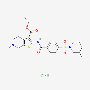 Ethyl 6-methyl-2-(4-((3-methylpiperidin-1-yl)sulfonyl)benzamido)-4,5,6,7-tetrahydrothieno[2,3-c]pyridine-3-carboxylate hydrochloride