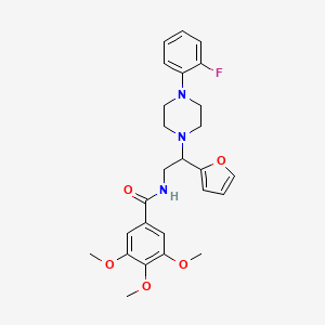 molecular formula C26H30FN3O5 B2397204 N-(2-(4-(2-fluorophenyl)piperazin-1-yl)-2-(furan-2-yl)ethyl)-3,4,5-trimethoxybenzamide CAS No. 877632-90-1