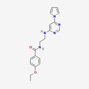 N-(2-((6-(1H-pyrrol-1-yl)pyrimidin-4-yl)amino)ethyl)-4-ethoxybenzamide