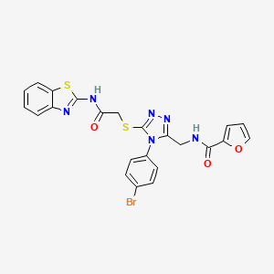N-((5-((2-(benzo[d]thiazol-2-ylamino)-2-oxoethyl)thio)-4-(4-bromophenyl)-4H-1,2,4-triazol-3-yl)methyl)furan-2-carboxamide