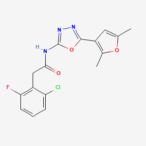 2-(2-chloro-6-fluorophenyl)-N-(5-(2,5-dimethylfuran-3-yl)-1,3,4-oxadiazol-2-yl)acetamide