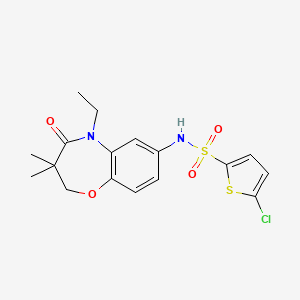 molecular formula C17H19ClN2O4S2 B2397217 5-chloro-N-(5-ethyl-3,3-dimethyl-4-oxo-2,3,4,5-tetrahydrobenzo[b][1,4]oxazepin-7-yl)thiophene-2-sulfonamide CAS No. 921909-26-4
