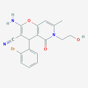 2-amino-4-(2-bromophenyl)-6-(2-hydroxyethyl)-7-methyl-5-oxo-5,6-dihydro-4H-pyrano[3,2-c]pyridine-3-carbonitrile