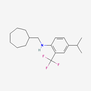 N-(cycloheptylmethyl)-4-propan-2-yl-2-(trifluoromethyl)aniline