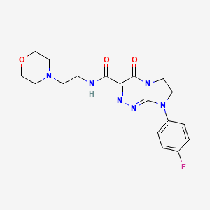 molecular formula C18H21FN6O3 B2397232 8-(4-fluorophenyl)-N-(2-morpholinoethyl)-4-oxo-4,6,7,8-tetrahydroimidazo[2,1-c][1,2,4]triazine-3-carboxamide CAS No. 946312-08-9