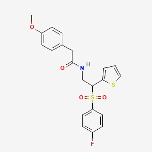 N-[2-[(4-fluorophenyl)sulfonyl]-2-(2-thienyl)ethyl]-2-(4-methoxyphenyl)acetamide
