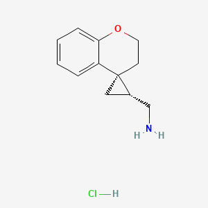 molecular formula C12H16ClNO B2397238 [(1'R,4S)-Spiro[2,3-dihydrochromene-4,2'-cyclopropane]-1'-yl]methanamine;hydrochloride CAS No. 2361610-16-2
