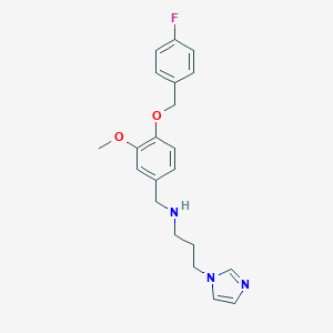 molecular formula C21H24FN3O2 B239724 N-{4-[(4-fluorobenzyl)oxy]-3-methoxybenzyl}-3-(1H-imidazol-1-yl)propan-1-amine 