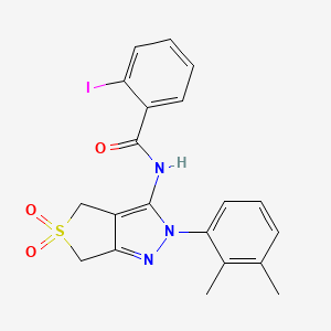 molecular formula C20H18IN3O3S B2397240 N-(2-(2,3-dimethylphenyl)-5,5-dioxido-4,6-dihydro-2H-thieno[3,4-c]pyrazol-3-yl)-2-iodobenzamide CAS No. 450338-65-5