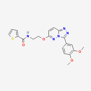 molecular formula C20H19N5O4S B2397243 N-(2-((3-(3,4-二甲氧基苯基)-[1,2,4]三唑并[4,3-b]哒嗪-6-yloxy)乙基)噻吩-2-甲酰胺 CAS No. 1021125-65-4