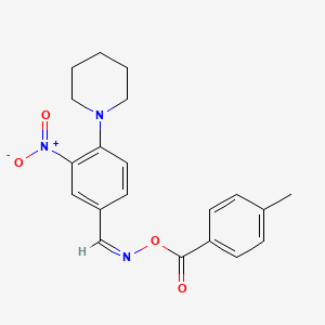 molecular formula C20H21N3O4 B2397244 [(Z)-(3-nitro-4-piperidin-1-ylphenyl)methylideneamino] 4-methylbenzoate CAS No. 339019-81-7