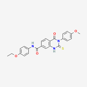 molecular formula C24H21N3O4S B2397245 N-(4-乙氧基苯基)-3-(4-甲氧基苯基)-4-氧代-2-硫代亚氨基-1H-喹唑啉-7-甲酰胺 CAS No. 421593-25-1