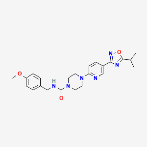 molecular formula C23H28N6O3 B2397248 4-(5-(5-异丙基-1,2,4-恶二唑-3-基)吡啶-2-基)-N-(4-甲氧基苄基)哌嗪-1-甲酰胺 CAS No. 1235026-42-2
