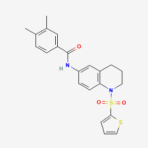 molecular formula C22H22N2O3S2 B2397250 3,4-二甲基-N-(1-(噻吩-2-磺酰基)-1,2,3,4-四氢喹啉-6-基)苯甲酰胺 CAS No. 941882-57-1