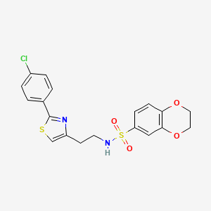 N-(2-(2-(4-chlorophenyl)thiazol-4-yl)ethyl)-2,3-dihydrobenzo[b][1,4]dioxine-6-sulfonamide