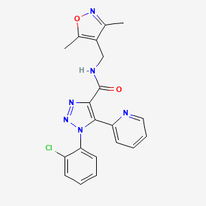 1-(2-chlorophenyl)-N-[(3,5-dimethylisoxazol-4-yl)methyl]-5-pyridin-2-yl-1H-1,2,3-triazole-4-carboxamide