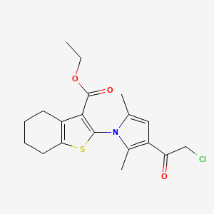 Ethyl 2-[3-(2-chloroacetyl)-2,5-dimethylpyrrol-1-yl]-4,5,6,7-tetrahydro-1-benzothiophene-3-carboxylate