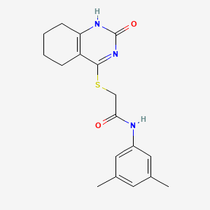 molecular formula C18H21N3O2S B2397264 N-(3,5-dimethylphenyl)-2-[(2-oxo-5,6,7,8-tetrahydro-1H-quinazolin-4-yl)sulfanyl]acetamide CAS No. 932961-28-9