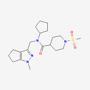 N-cyclopentyl-N-((1-methyl-1,4,5,6-tetrahydrocyclopenta[c]pyrazol-3-yl)methyl)-1-(methylsulfonyl)piperidine-4-carboxamide