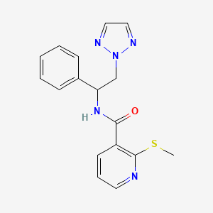 2-(methylthio)-N-(1-phenyl-2-(2H-1,2,3-triazol-2-yl)ethyl)nicotinamide