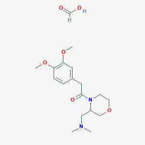 molecular formula C18H28N2O6 B2397277 2-(3,4-Dimethoxyphenyl)-1-(3-((dimethylamino)methyl)morpholino)ethanone formate CAS No. 1421441-16-8