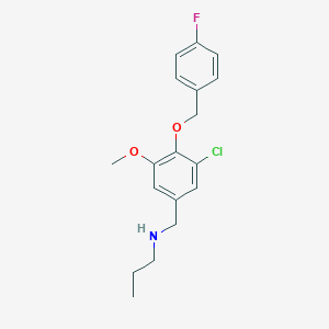 molecular formula C18H21ClFNO2 B239728 N-{3-chloro-4-[(4-fluorobenzyl)oxy]-5-methoxybenzyl}-N-propylamine 