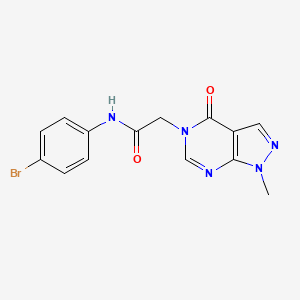 molecular formula C14H12BrN5O2 B2397283 N-(4-bromophenyl)-2-(1-methyl-4-oxo-1,4-dihydro-5H-pyrazolo[3,4-d]pyrimidin-5-yl)acetamide CAS No. 866843-55-2