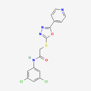 molecular formula C15H10Cl2N4O2S B2397286 N-(3,5-二氯苯基)-2-[(5-吡啶-4-基-1,3,4-恶二唑-2-基)硫烷基]乙酰胺 CAS No. 898650-89-0