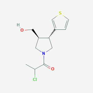2-Chloro-1-[(3S,4R)-3-(hydroxymethyl)-4-thiophen-3-ylpyrrolidin-1-yl]propan-1-one