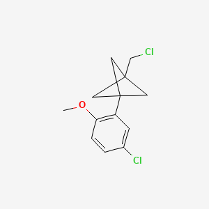 molecular formula C13H14Cl2O B2397296 1-(5-Chloro-2-methoxyphenyl)-3-(chloromethyl)bicyclo[1.1.1]pentane CAS No. 2287320-98-1