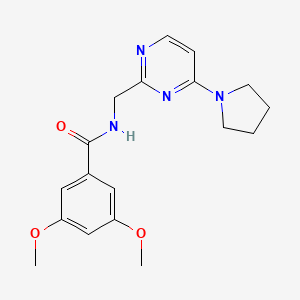 3,5-dimethoxy-N-((4-(pyrrolidin-1-yl)pyrimidin-2-yl)methyl)benzamide