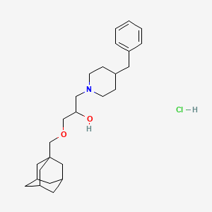 molecular formula C26H40ClNO2 B2397300 1-((3r,5r,7r)-Adamantan-1-ylmethoxy)-3-(4-benzylpiperidin-1-yl)propan-2-ol hydrochloride CAS No. 1184967-75-6