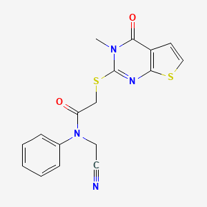 N-(cyanomethyl)-2-({3-methyl-4-oxo-3H,4H-thieno[2,3-d]pyrimidin-2-yl}sulfanyl)-N-phenylacetamide