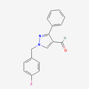 molecular formula C17H13FN2O B2397307 1-(4-fluorobenzyl)-3-phenyl-1H-pyrazole-4-carbaldehyde CAS No. 1006449-76-8