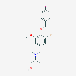 molecular formula C19H23BrFNO3 B239732 2-({3-Bromo-4-[(4-fluorobenzyl)oxy]-5-methoxybenzyl}amino)-1-butanol 