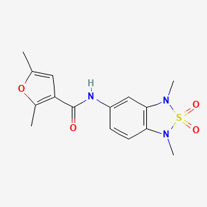 molecular formula C15H17N3O4S B2397326 N-(1,3-dimethyl-2,2-dioxido-1,3-dihydrobenzo[c][1,2,5]thiadiazol-5-yl)-2,5-dimethylfuran-3-carboxamide CAS No. 2034483-21-9