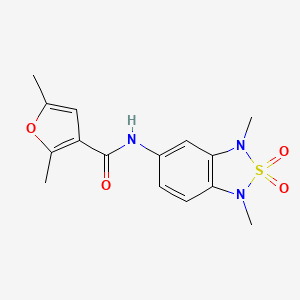 molecular formula C15H17N3O4S B2397326 N-(1,3-Dimethyl-2,2-dioxido-1,3-dihydrobenzo[c][1,2,5]thiadiazol-5-yl)-2,5-dimethylfuran-3-carboxamid CAS No. 2034483-21-9