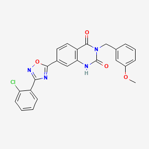 molecular formula C24H17ClN4O4 B2397328 7-(3-(2-chlorophenyl)-1,2,4-oxadiazol-5-yl)-3-(3-methoxybenzyl)quinazoline-2,4(1H,3H)-dione CAS No. 1357849-94-5