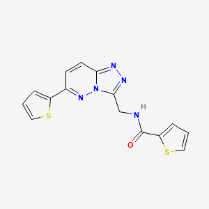 molecular formula C15H11N5OS2 B2397329 N-((6-(噻吩-2-基)-[1,2,4]三唑并[4,3-b]吡啶-3-基)甲基)噻吩-2-甲酰胺 CAS No. 2034348-90-6